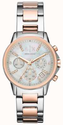 Armani Exchange Chronograph Two Tone Bracelet Strap Watch AX4331