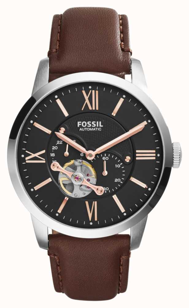 Fossil townsman automatic hot sale leather watch