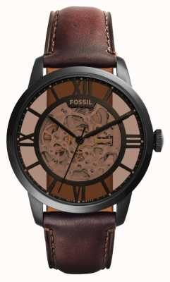 Fossil Men's Townsman Automatic | Brown Skeleton Dial | Brown Leather Strap ME3098
