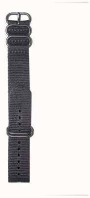 Elliot Brown Men's 22mm Black Ballistic Nylon Gunmetal Hardware Strap Only STR-N02