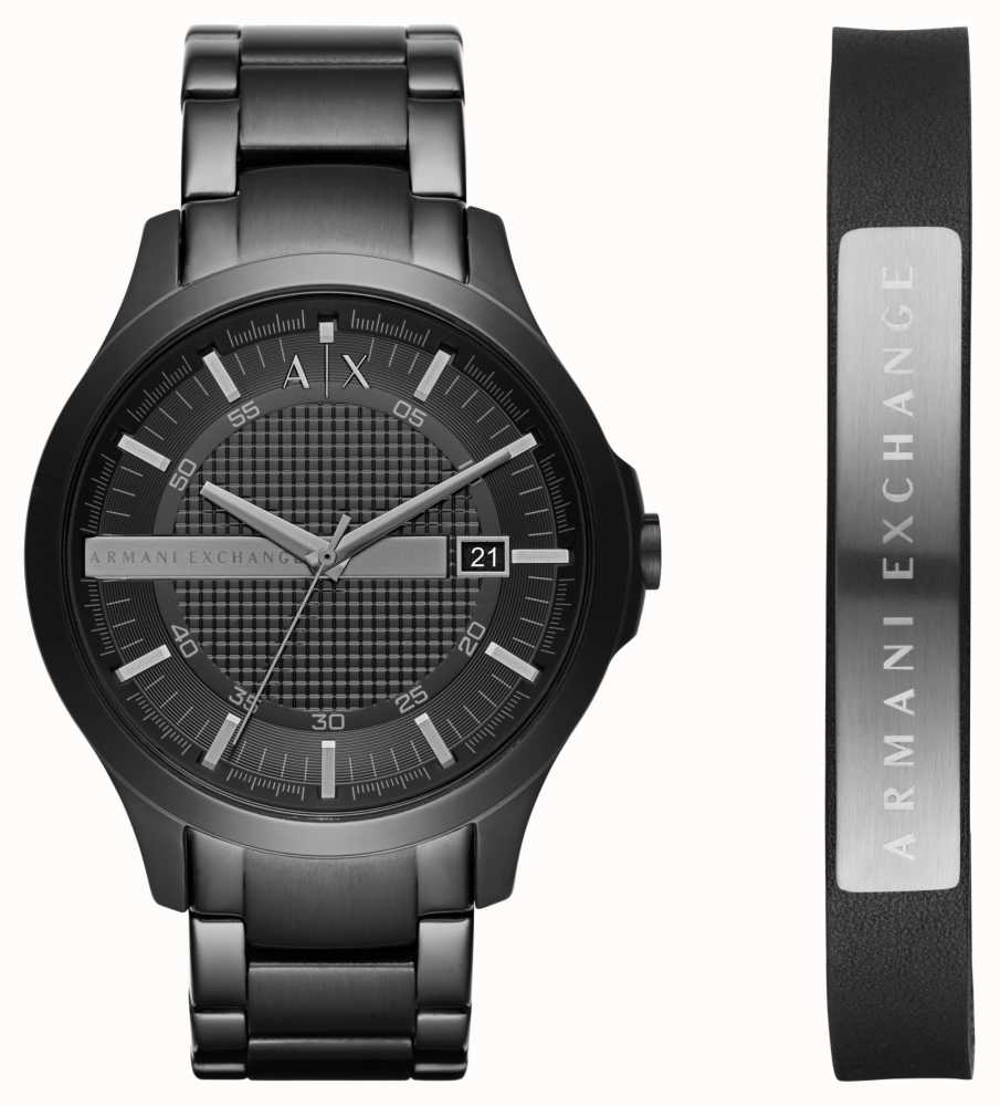 Armani Exchange Men's Dress Black Steel Bracelet Watch Leather Bracelet  Gift AX7101 - First Class Watches™ IRL