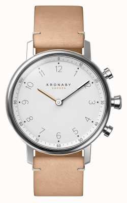 Kronaby NORD Hybrid Smartwatch (38mm) White Dial / Beige Italian Leather Strap S0712/1