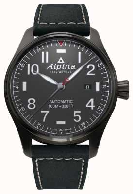 Alpina Startimer Pilot Automatic (44mm) Dark Grey Dial / Black Leather AL-525G4TS6