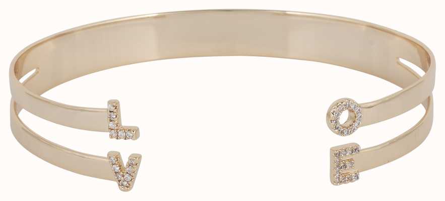 Mya Bay Gold PVD Plated "love" Bangle With Stones JC-LO-01.G