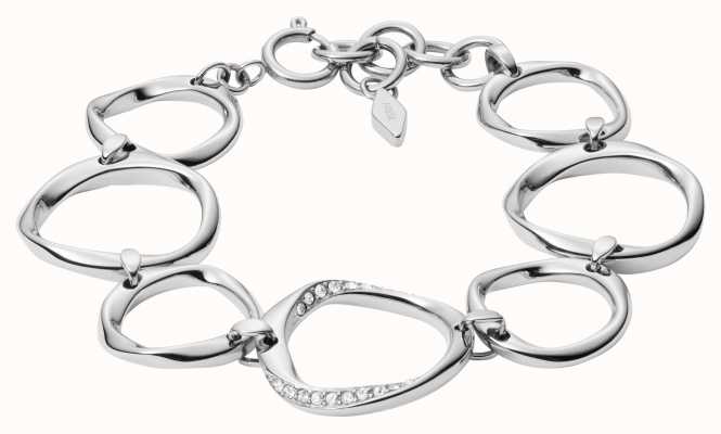 Fossil Women's Stainless Steel Twisted Circles Bracelet JF01145040