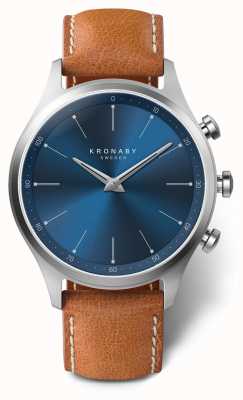 Kronaby 41mm SEKEL Blue Dial Brown Leather Strap A1000-3124 S3124/1