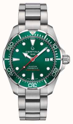 Certina Ds Action Powermatic Green Dial/bezel Stainless Steel Watch C0324071109100