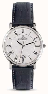 Herbelin Men's Classic Black Leather Strap White Dial 12248/08