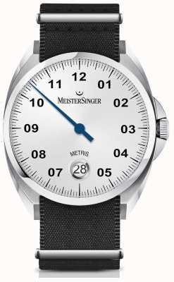 MeisterSinger Metris Automatic Opaline Silver Dial Nylon Black Strap ME901