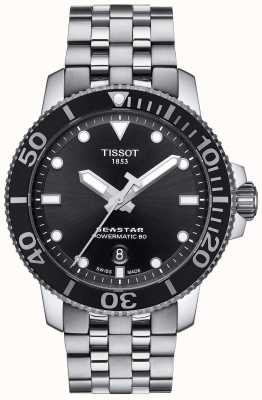 Tissot Men's Seastar 1000 Powermatic 80 Black Dial Stainless Steel T1204071105100