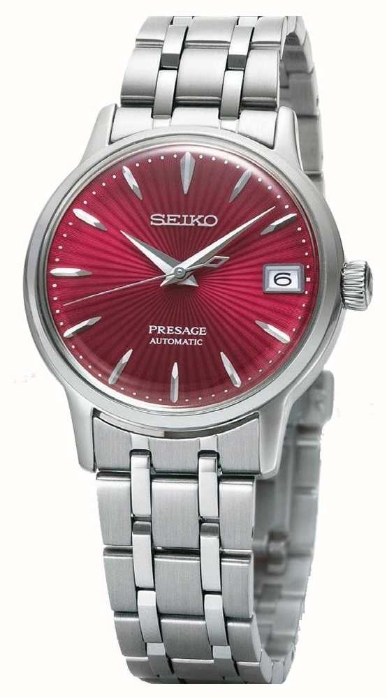 Seiko Presage Women's Automatic Watch Red Dial Stainless Steel SRP853J1 -  First Class Watches™ IRL