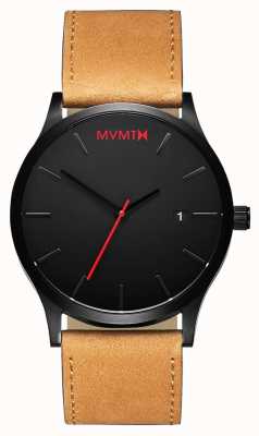 MVMT Classic Black Tan | Brown Leather Strap | Black Dial D-L213.5L.351