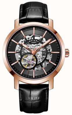 Rotary Men's Greenwich G2 Automatic Skeleton Dial Rose Gold Tone GS05354/04