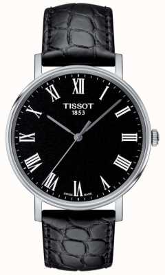 Tissot Men's Everytime Black Embossed Leather Strap Black Dial T1094101605300
