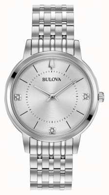 Bulova Women's Diamond Dial Stainless Steel Bracelet 96P183