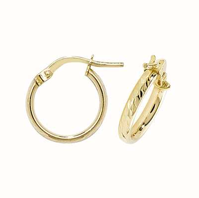 James Moore TH 9k Yellow Gold Hoop Earrings 10 mm ER1042-10