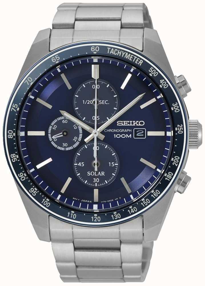 Seiko Men's Solar Chronograph Solar Blue Dial SSC719P1 - First Class Watches™  IRL
