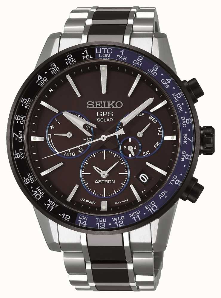 Seiko Men's Astron GPS Solar Titanium/Ceramic Two Tone Bezel SSH009J1 -  First Class Watches™ IRL