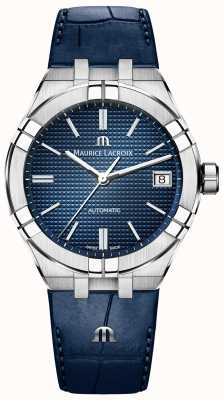 Maurice Lacroix Aikon Automatic (39mm) Blue Clous de Paris Dial / Blue Leather AI6007-SS001-430-1