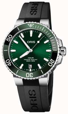ORIS Aquis Date Automatic (39.5mm) Green Dial / Black Rubber Strap 01 733 7732 4157-07 4 21 64FC
