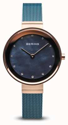 Bering Women's | Classic | Blue PVD Plated Steel Mesh 10128-368