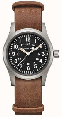 Hamilton | Khaki Field Mechanical | Black Dial | Brown Leather Strap H69439531