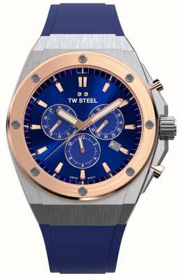 TW Steel CEO Tech Chronograph (44mm) Blue Sunray Dial / Blue Silicone Strap CE4046