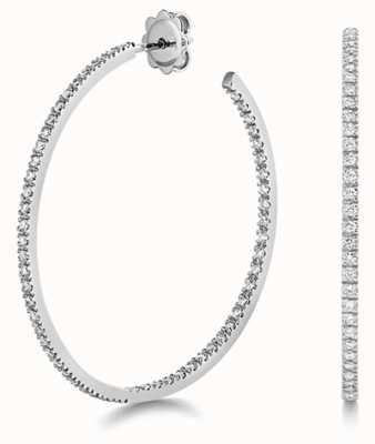 James Moore TH 18k White Gold Diamond Hoop Earrings EDQ314W