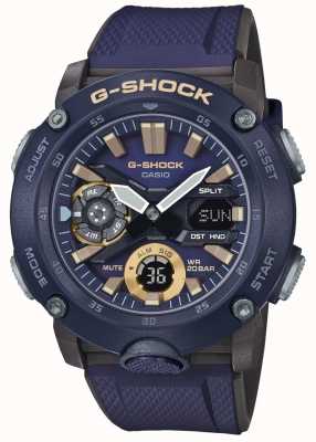 Casio | G-Shock Carbon Core World Time | Blue Rubber Strap | GA-2000-2AER