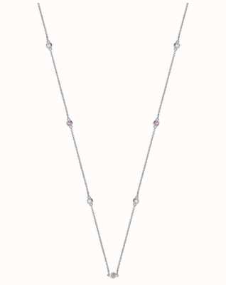 James Moore TH 18k White Gold Diamond and Pink Sapphire Necklace NDQ110WPS