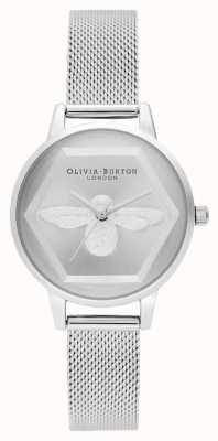 Olivia Burton | 3D Bee Charity Watch | Silver Mesh Bracelet l OB16AM168