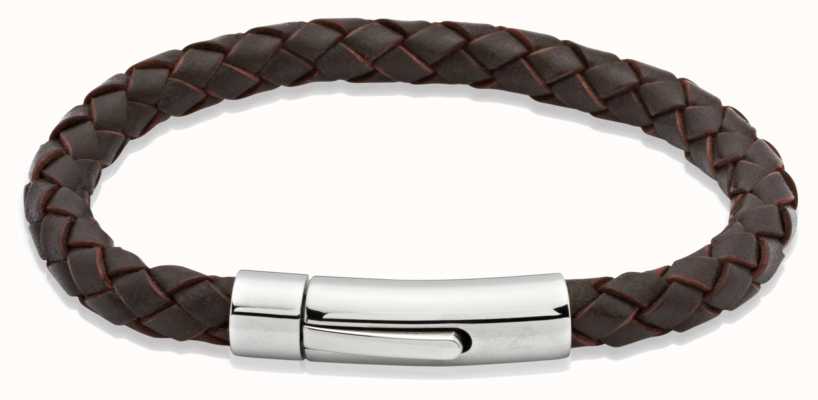 Unique & Co Dark Brown Leather | Stainless Steel Clasp | Bracelet A40DB/21CM
