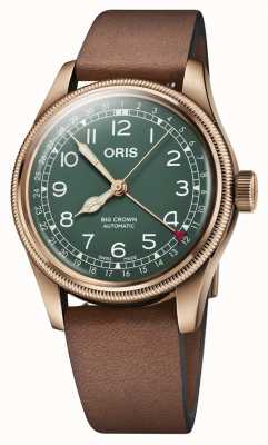ORIS Big Crown Pointer Date 80th Anniversary Edition Bronze (40mm) Green Dial / Brown Leather Strap 01 754 7741 3167-07 5 20 58BR