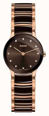 RADO Centrix Diamonds Brown Ceramic And Rose Gold R30190702