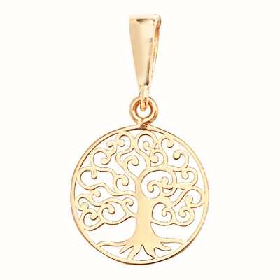 James Moore TH 9ct Yellow Gold Tree Of Life 1.2cm 2cm Drop Pendant Only PN1062