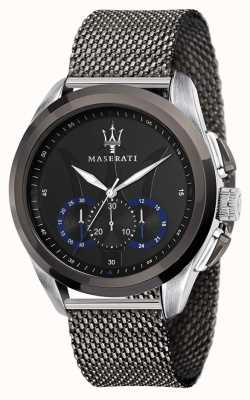 Maserati Traguardo | Grey Steel Mesh Bracelet | Black Dial R8873612006