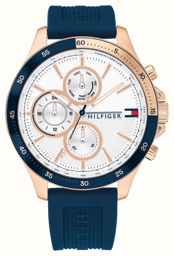 Tommy Hilfiger Bank White Silicone | First Blue IRL Class | Dial Strap 1791778 - Watches™