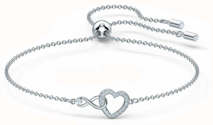 Swarovski | Infinity | Heart Bracelet | Rhodium Plated | White 5524421