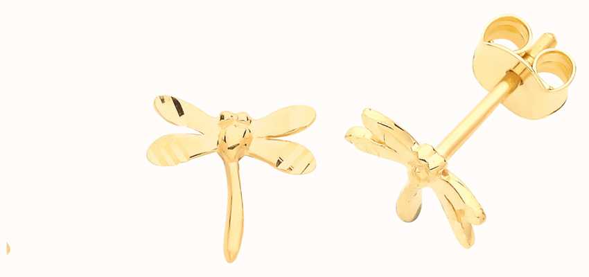 James Moore TH 9ct Gold Small Dragonfly Stud Earrings ES688