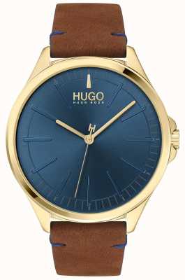 HUGO #SMASH | Blue Dial | Brown Leather Strap 1530134