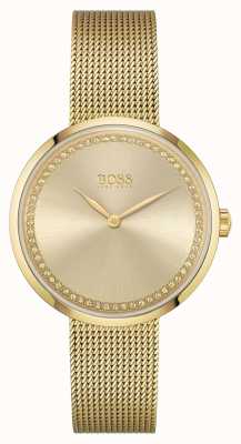BOSS | Women's Praise | Gold Steel Mesh Bracelet | Gold Dial | 1502547