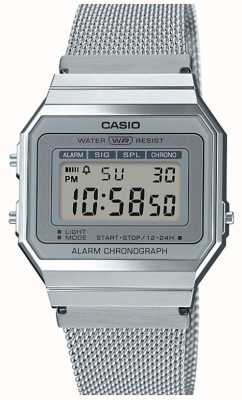 Casio | Vintage | Steel Mesh Bracelet | Stop-Watch | LED Backlight A700WEM-7AEF