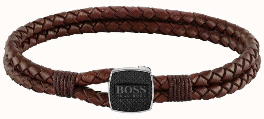 BOSS Jewellery Seal Brown Leather Bracelet 180mm 1580048M