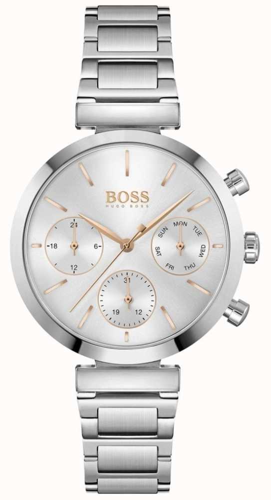 hugo boss ladies silver watch