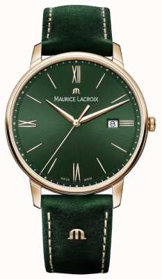Maurice Lacroix Elrios Smoked Green Leather Strap Gold Plated Case EL1118-PVP01-610-1
