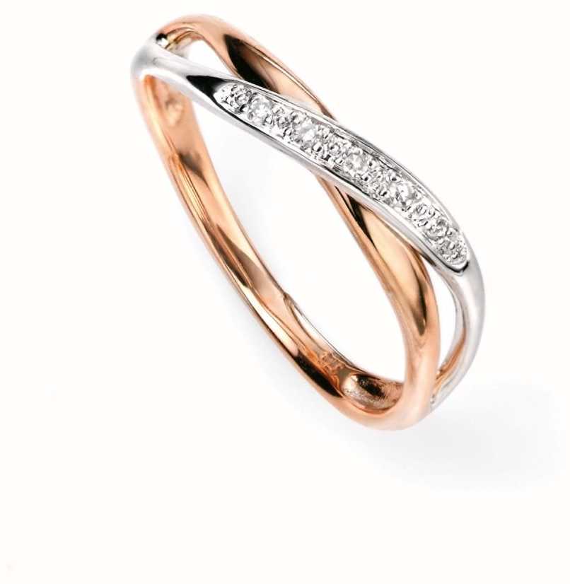 Thin Halfway Diamond Twist Ring