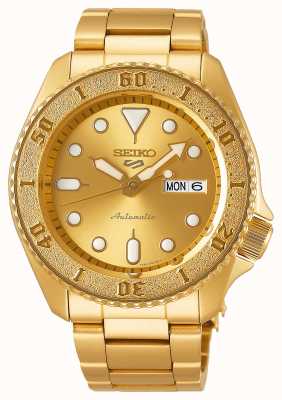 Seiko 5 Sport Men's Gold Tone Bracelet Gold Dial SRPE74K1