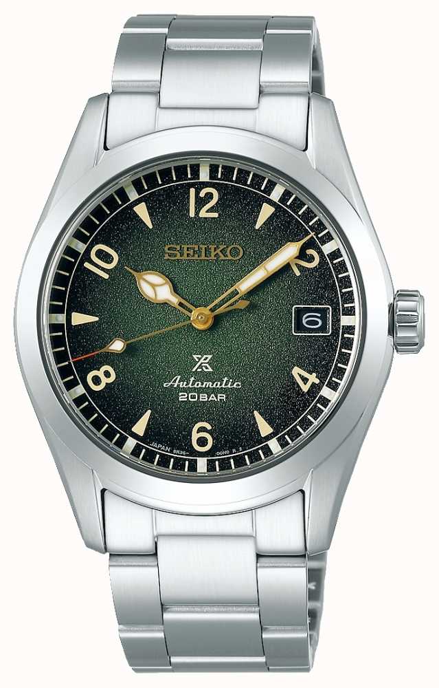 Seiko Prospex Alpinist | Men's | Green Dial | Stainless Steel Bracelet  SPB155J1 - First Class Watches™ IRL