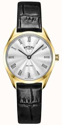 Rotary Ultra Slim Women's Gold Leather Watch LS08013/01