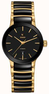 RADO Men's Centrix Automatic Black And Gold PVD Ceramic Bracelet Black Dial R30034172